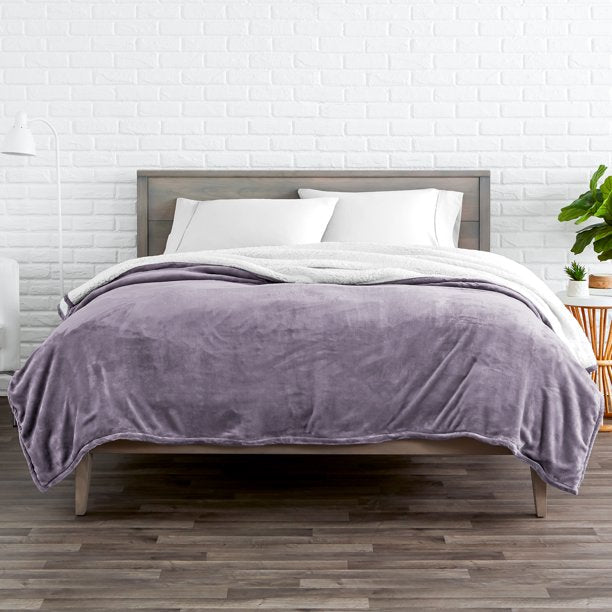 Blanket Sherpa Reversible in Dusty Purple Twin or Twin XL