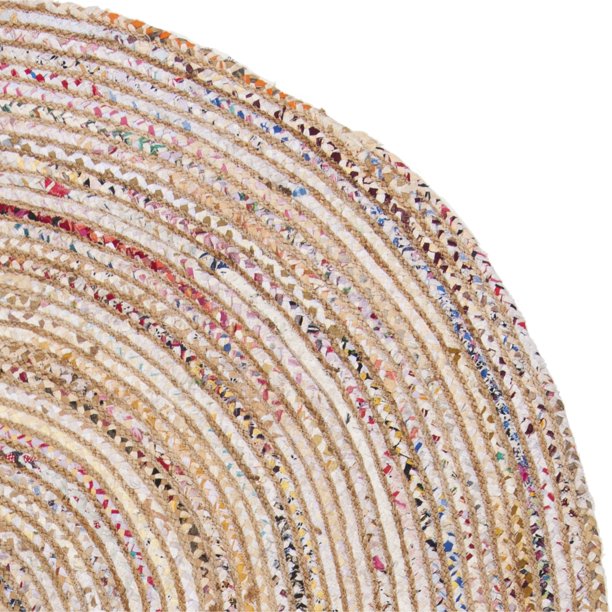 Area Rug Cape Cod Miah Braided Round 6ft x9ft Oval in Beige