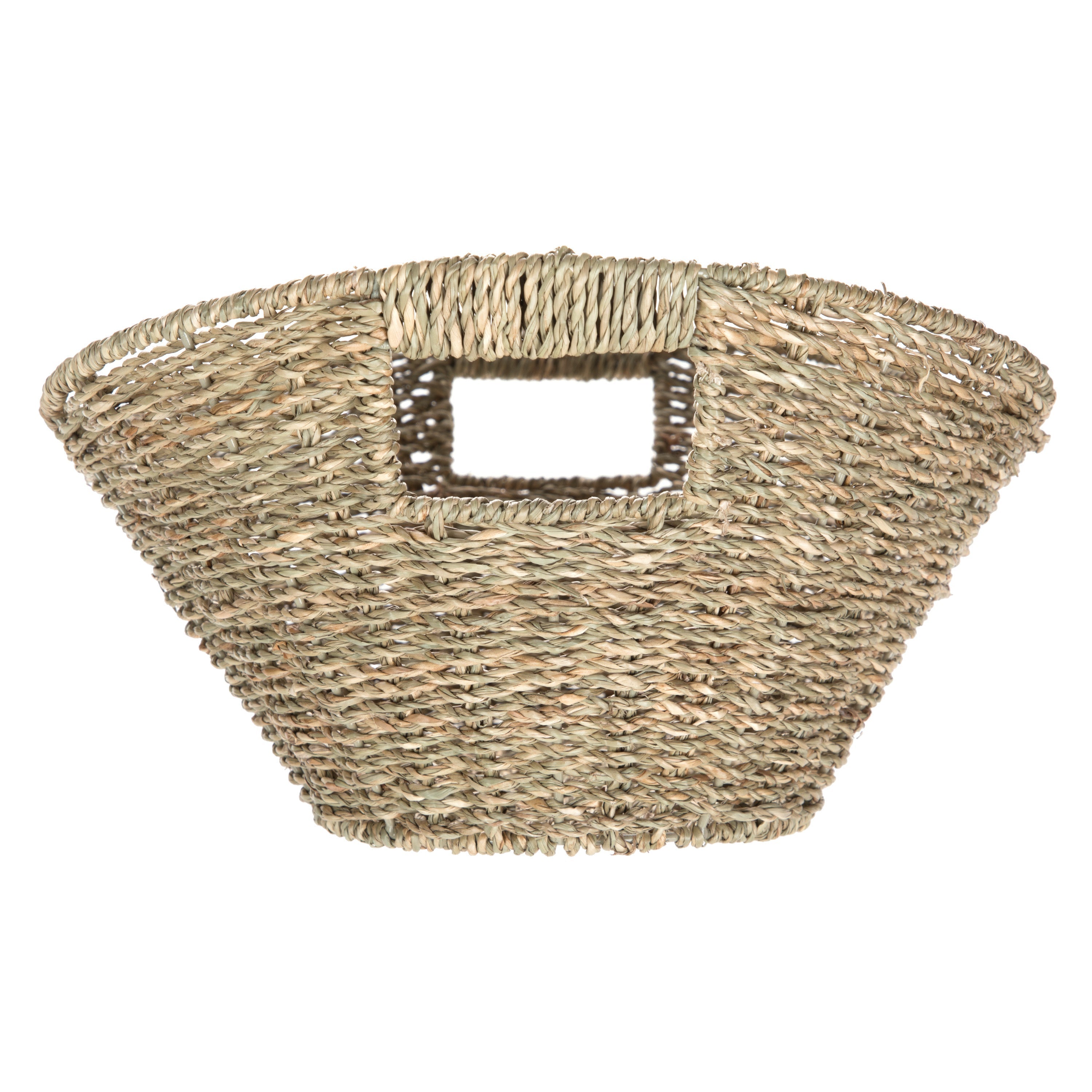 Storage Basket with Cut out Handles in Natural Color