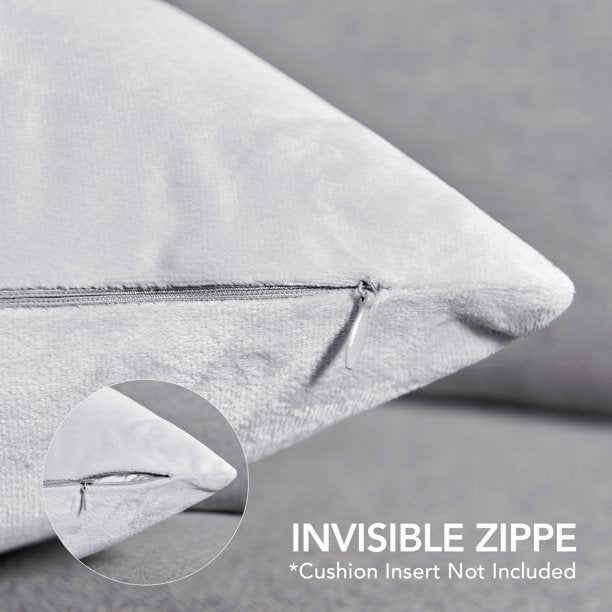 Pillow Covers for Couch Sofa Light Gray 16x16 Inches Pack of 2