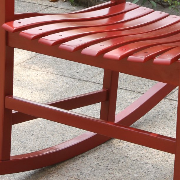 Rocking Chair Solid Wood Outdoor Porch In Red