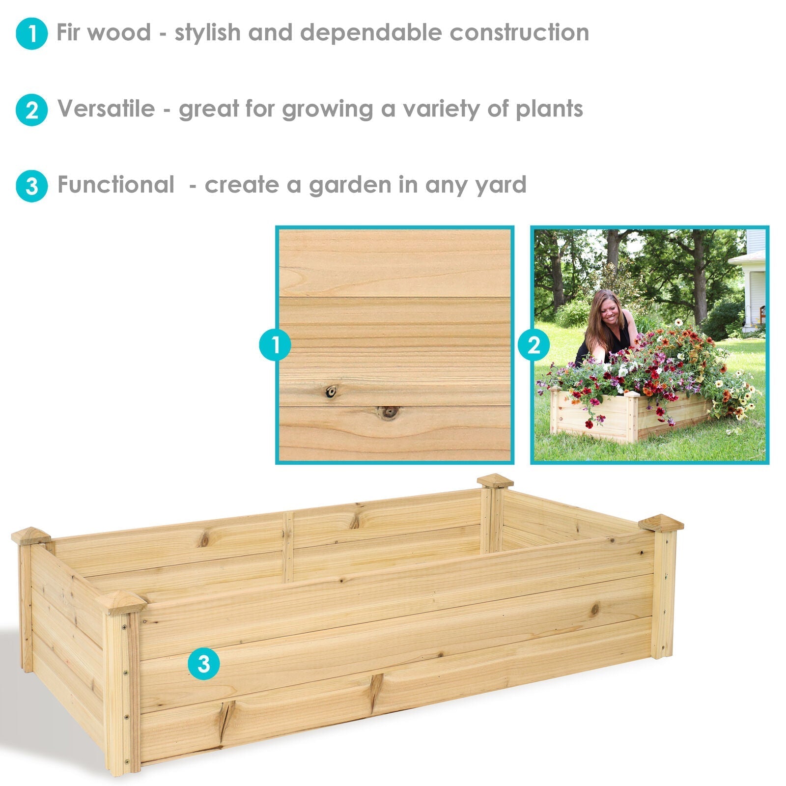 Garden Bed in 24 X 48.25 Inches Brown