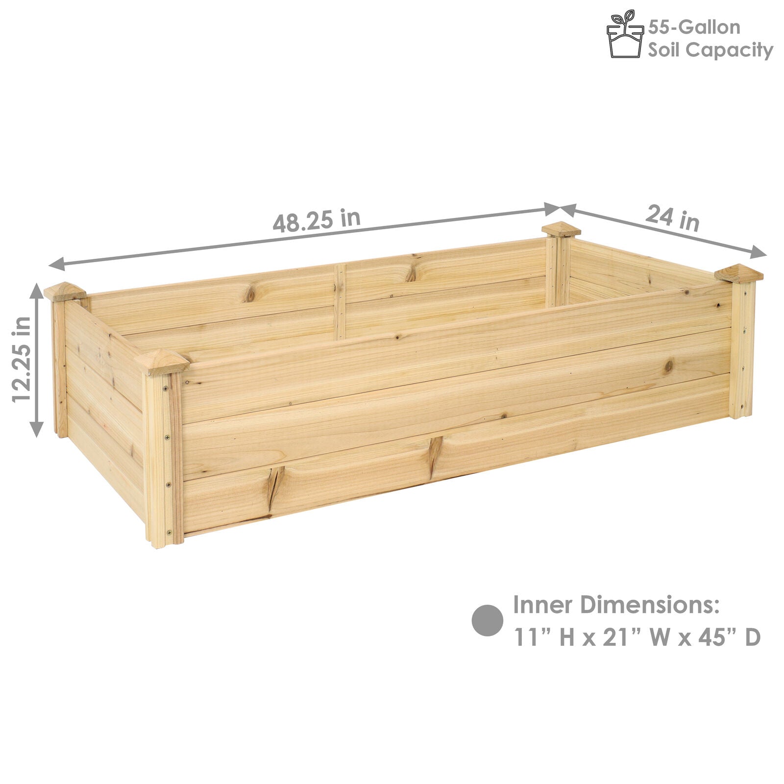 Garden Bed in 24 X 48.25 Inches Brown