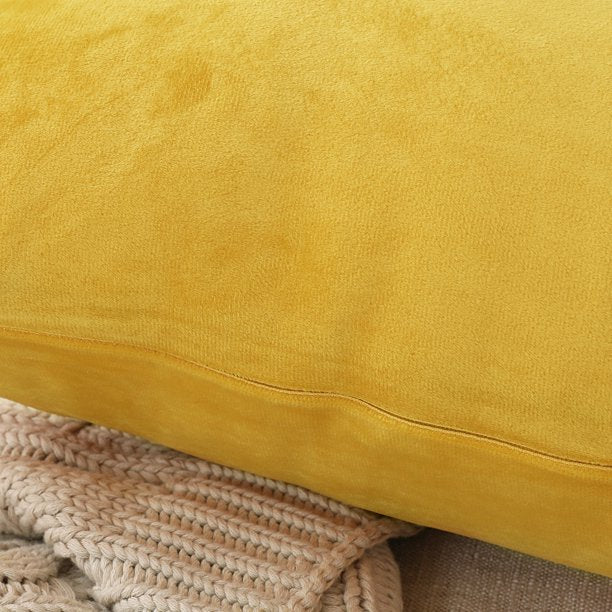 Pillow Covers for Couch Sofa Lemon Yellow 16x16 Inches Pack of 2