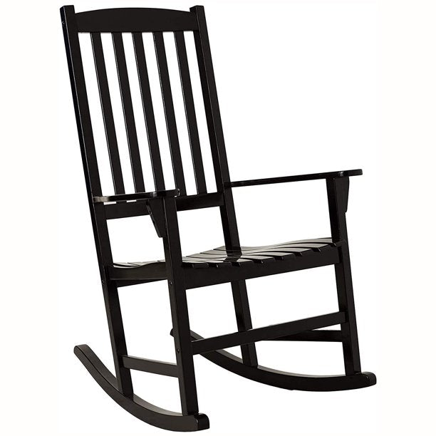 Rocking Chair Solid Wood Outdoor in Black