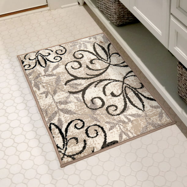 Iron Fleur Runner in Beige 1ft 8in x 2ft 10in