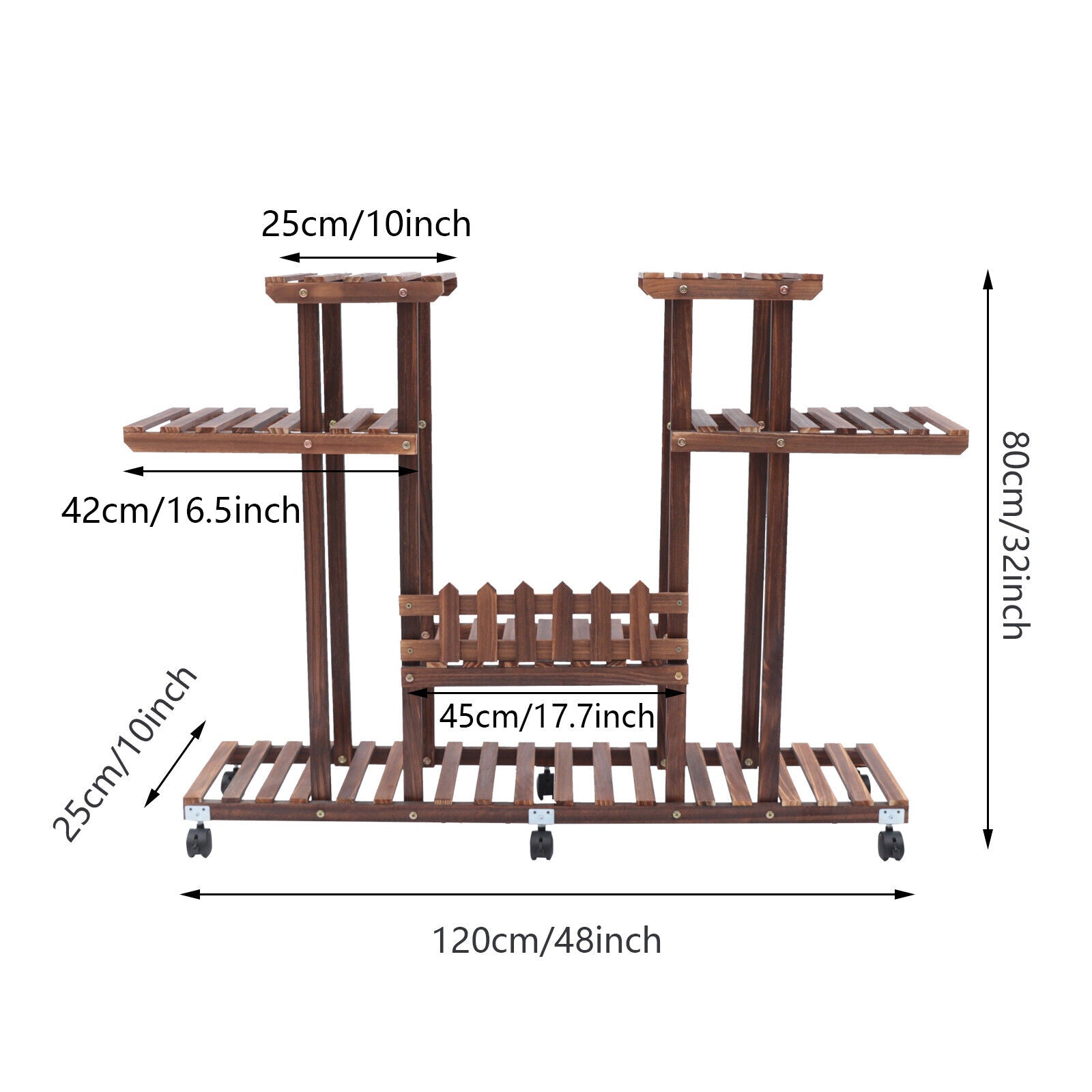 Plant Stand Flower Rack Shelf in Brown
