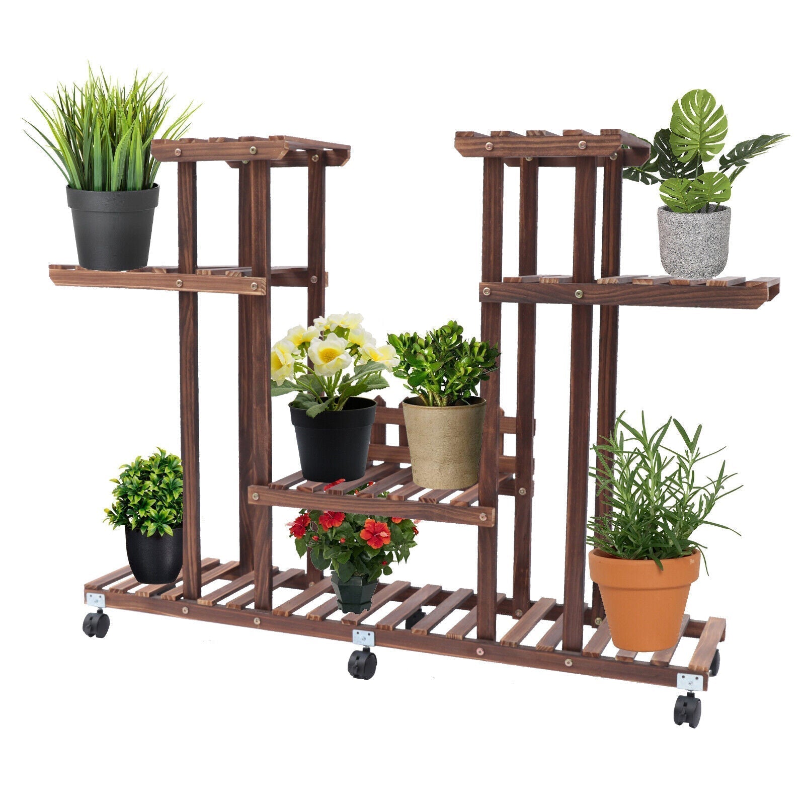 Plant Stand Flower Rack Shelf in Brown