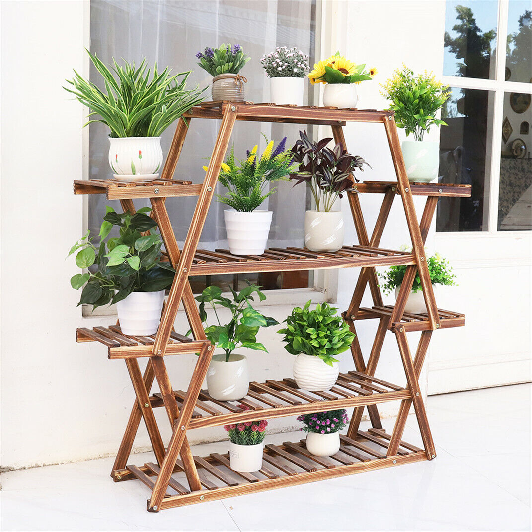 Plant Stand Triangle Holder Large Dark Brown