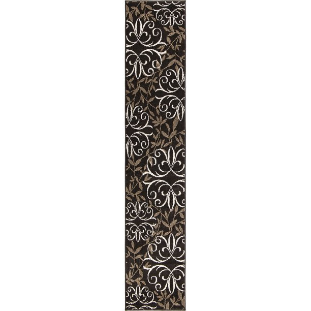 Iron Fleur Area Rug in Brown 1ft 11in x 9ft 8in