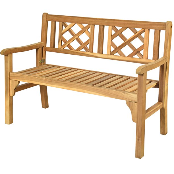 Bench Folding Loveseat Chair Park Garden Deck Furniture
