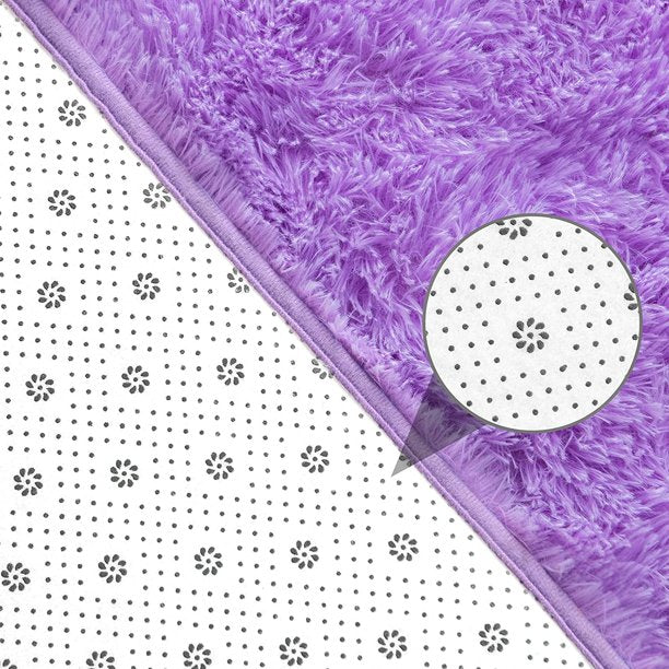 Area Rug Modern Rugs for Bedroom 4x5.3ft in Lavender Purple