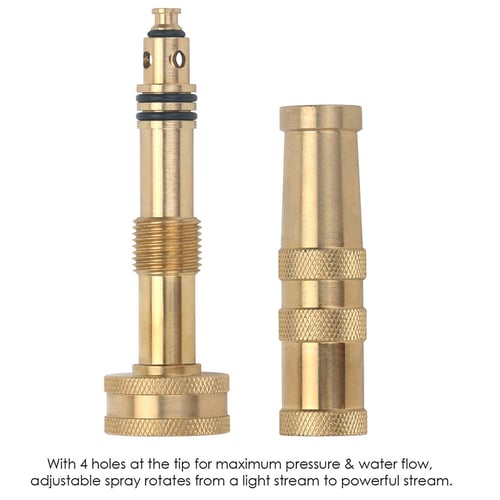 Solid Brass Garden Adjustable Twist Water Hose Spray Nozzle 2 Pack 4 Inches