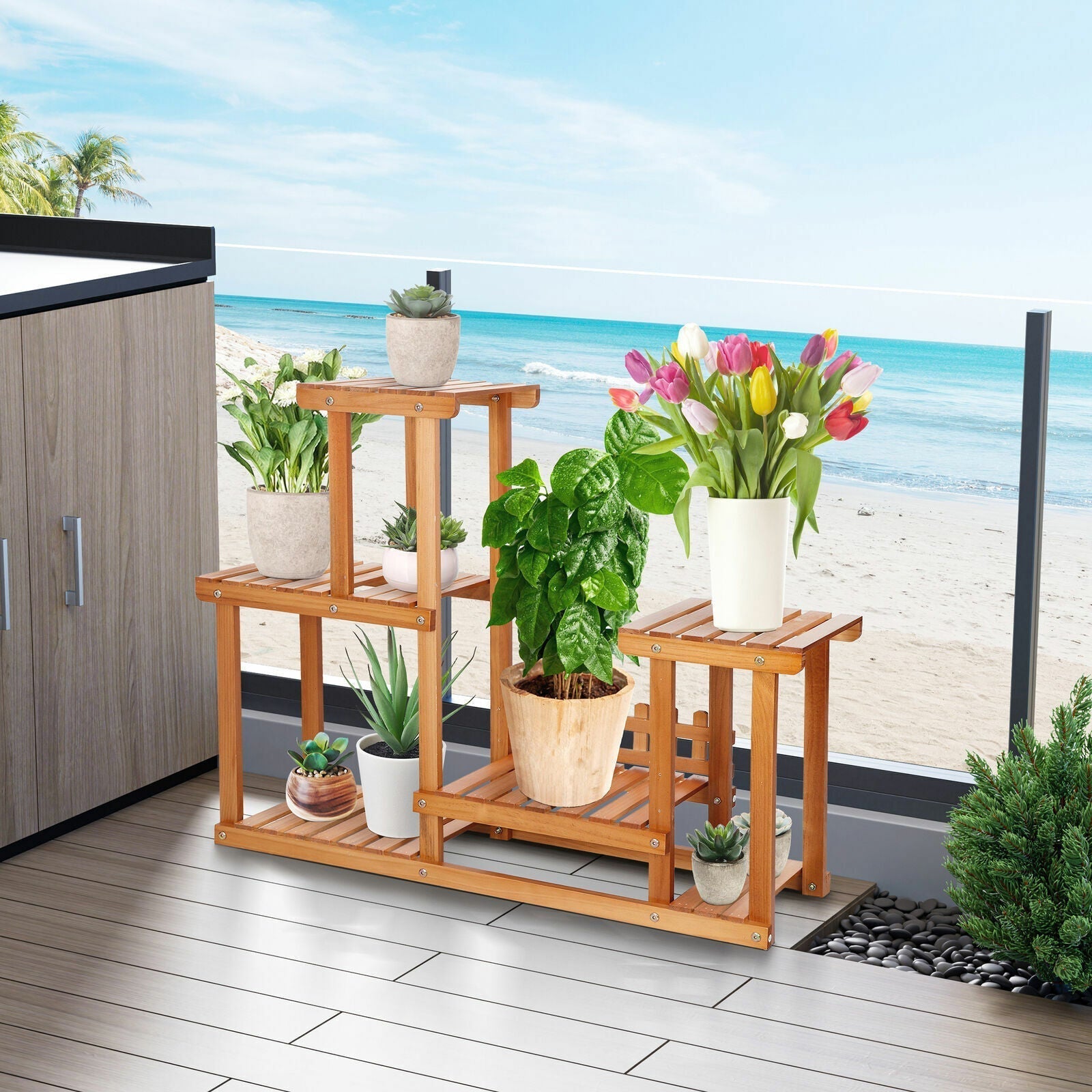 Plant Stand Irregular Design in Wood