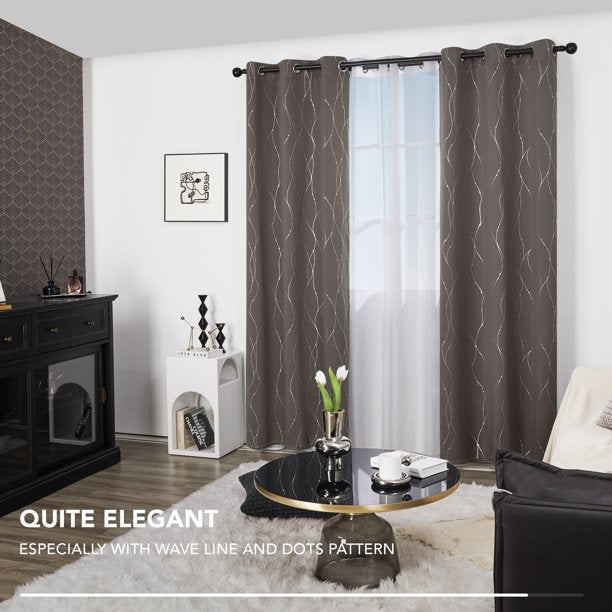 Curtain 2 Panels Size 42x63 Inches Color Taupe