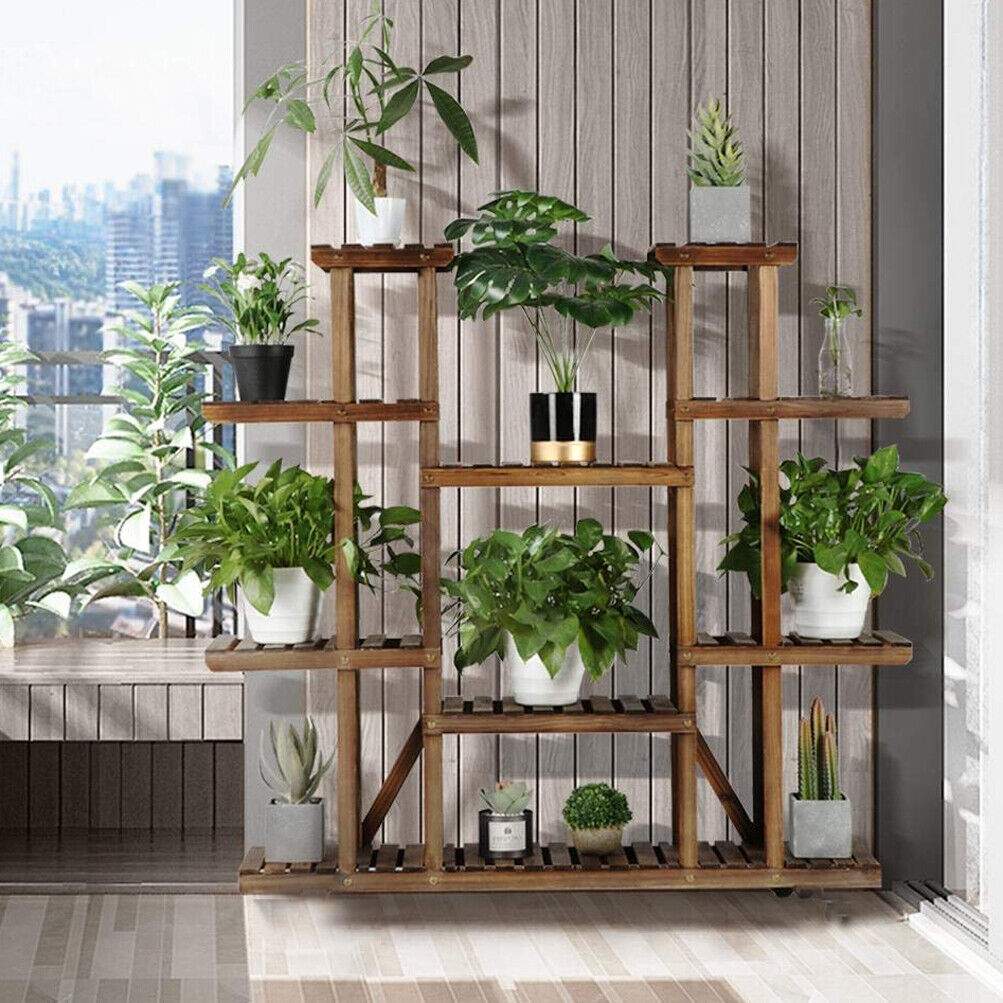 Plant Stand Flower Holder Shelf 11 Tiers Brown