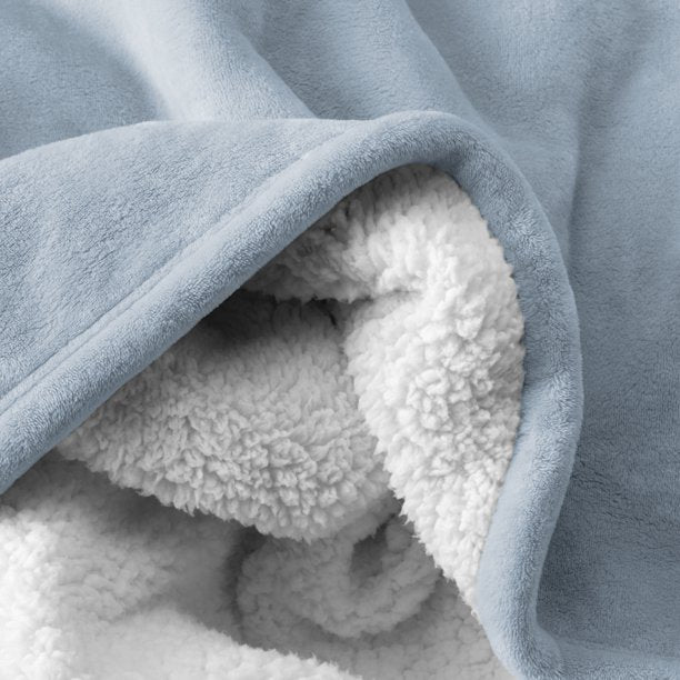 Bare Home Blanket Sherpa Reversible in Dusty Blue Twin or Twin XL