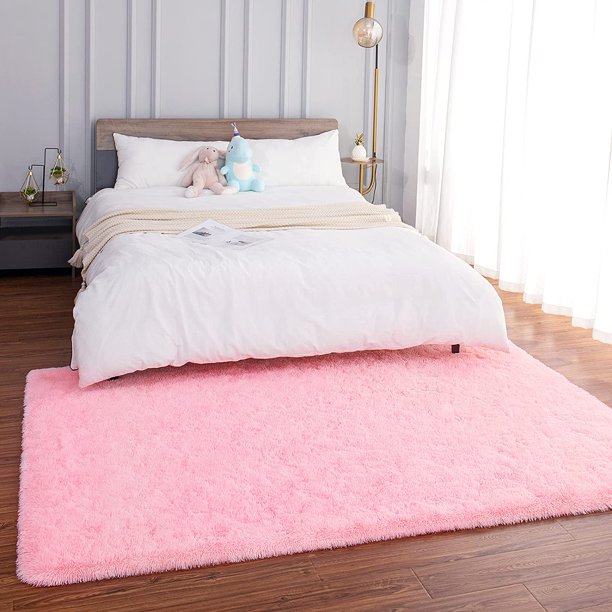 Soft Shag Rug for Bedroom Pink 6ft x 9ft
