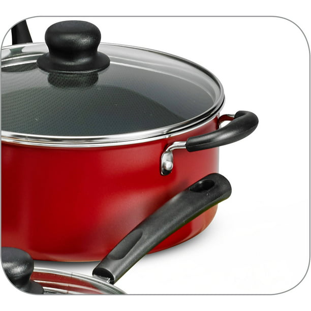 Non Stick Cookware Set 18 Pieces Red