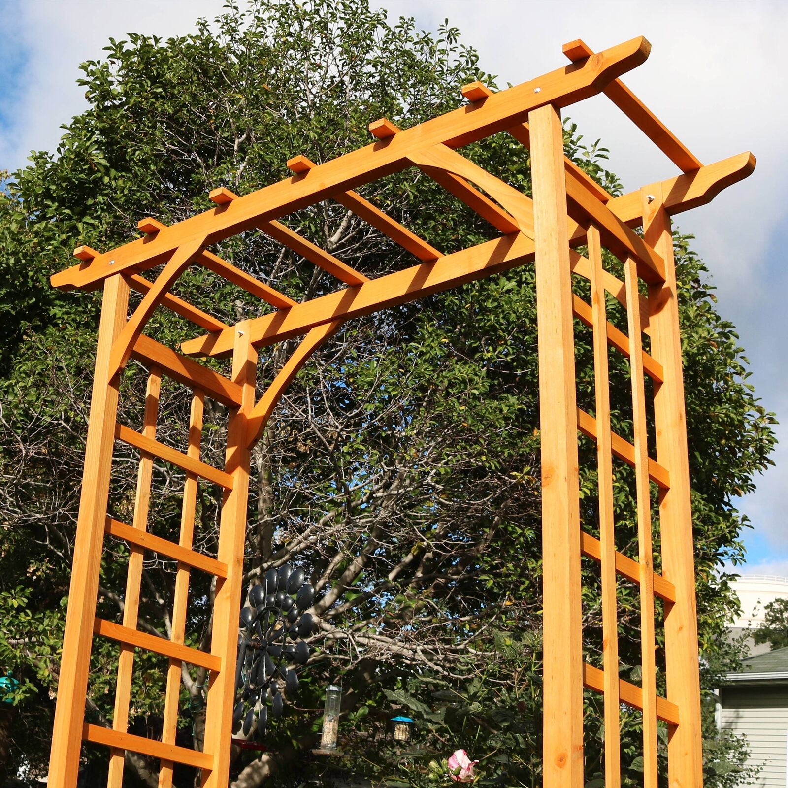 Arched Garden Walkway in 78 Inches in Brown