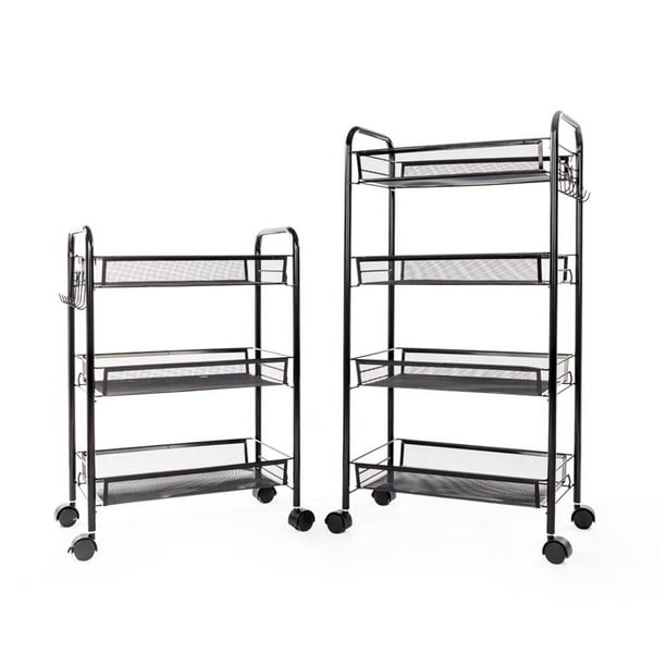 Shelving Rack Kitchen Wire Shelf 4 Tier in Black