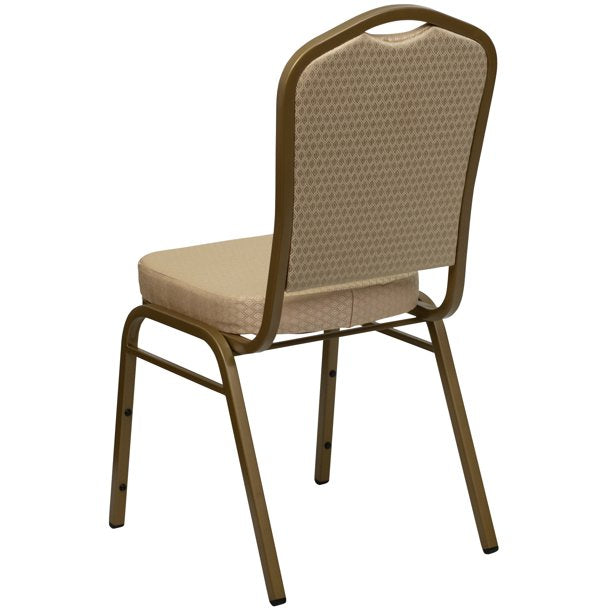Chair in Beige Diamond Patterned Fabric 4 Pack