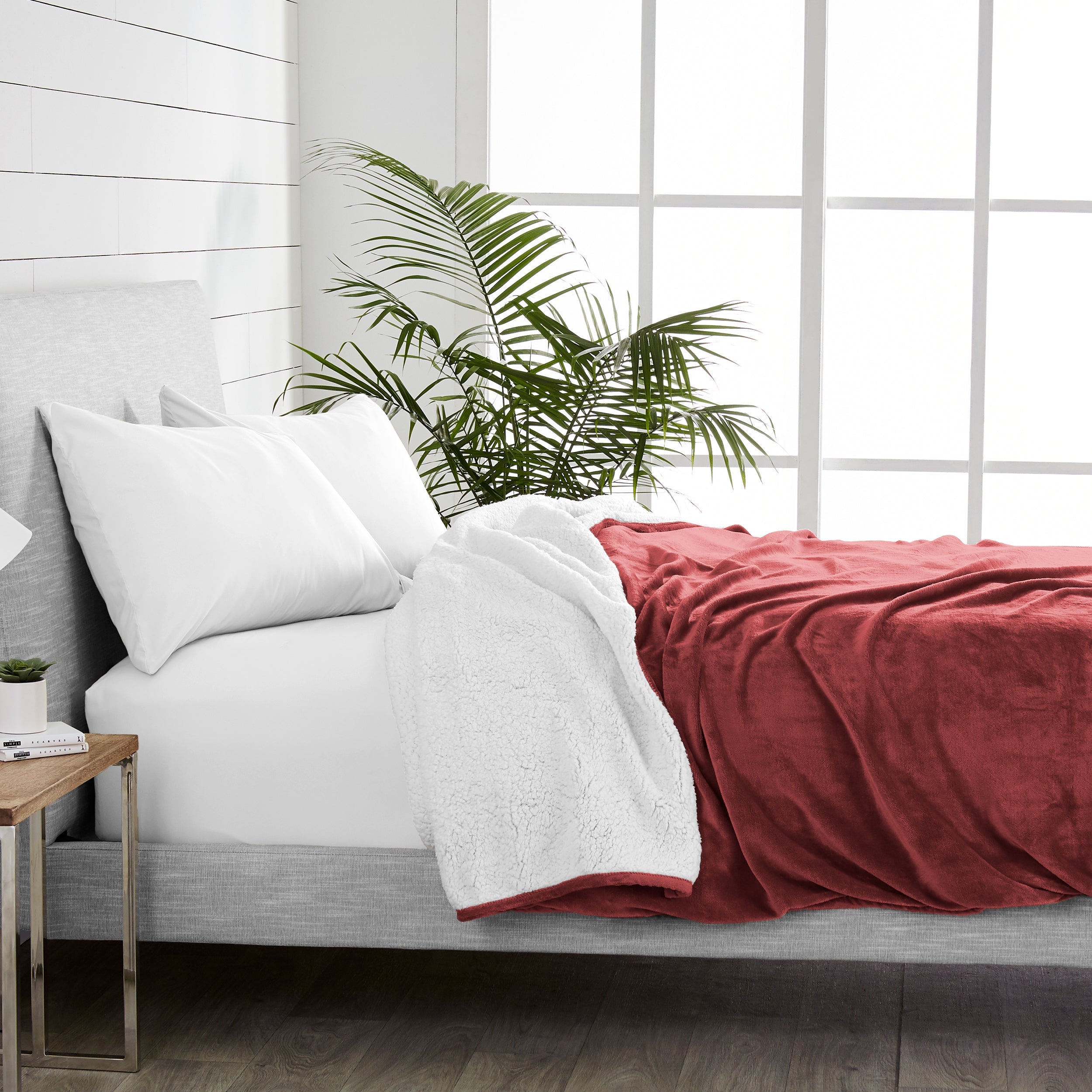 Bare Home Blanket Sherpa Reversible in Rosewood Twin or Twin XL