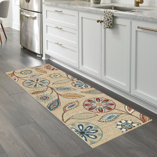 Runner Rug in Beige Multi Floral 1ft 8in x 5ft