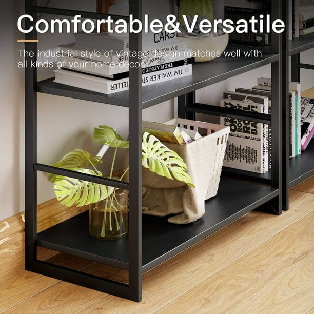 Shelf Ladder Bookshelf 4 Tier in Black