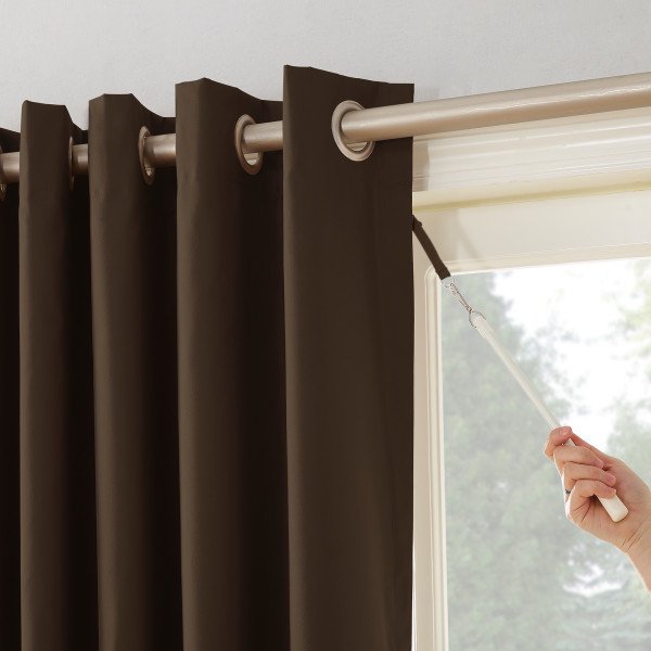 Brown Thermal Lined Room Darkening Curtain Panel