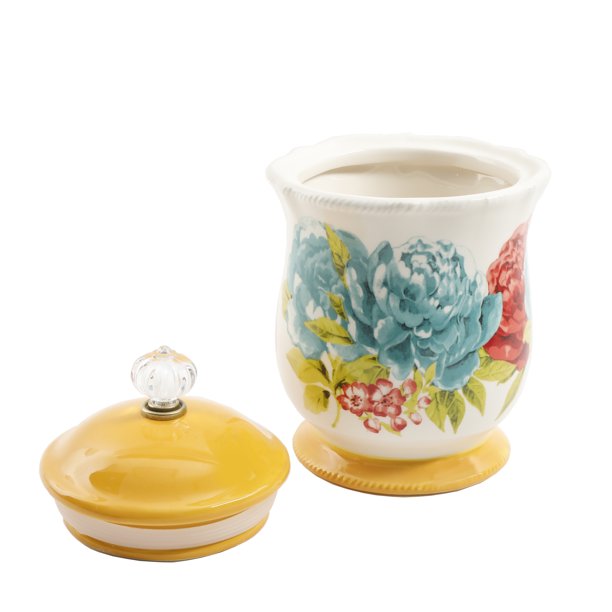 Blossom Jubilee Canister with Acrylic Knob 8.75 Inch