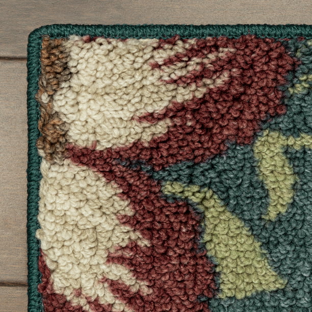 Area Rug in Floral Teal 1ft 8in x2ft 10in