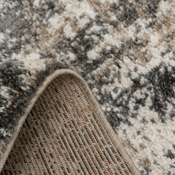 Abstract Shag Indoor Area Rug Neutral 5x7 Feet