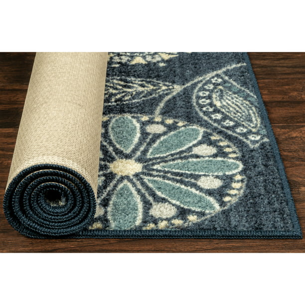 Multi Floral Runner Rug  1ft 8in x 5ft in Blue