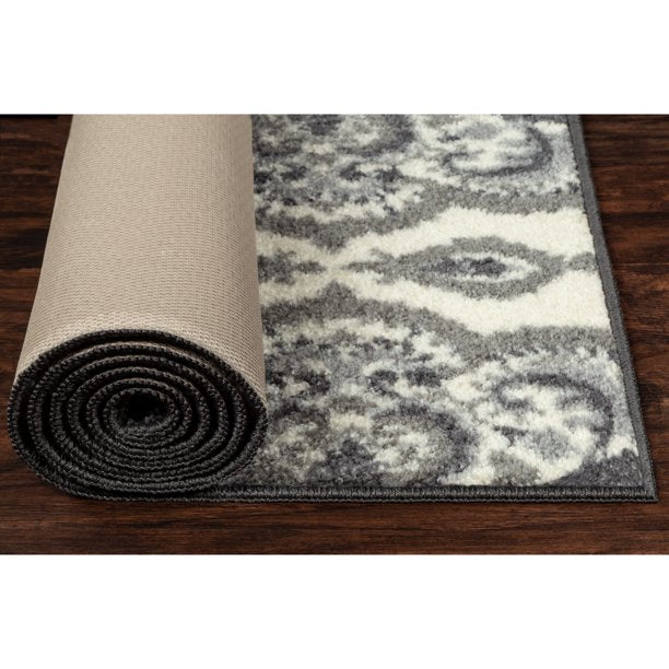 Area Rug Medallion Gray 20x34 Inches