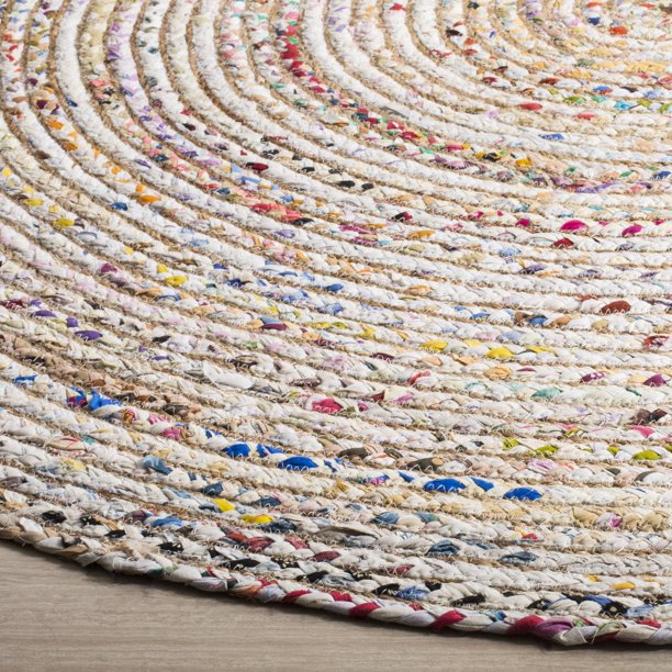 Area Rug Cape Cod Miah Braided Round 6ft x9ft Oval in Beige