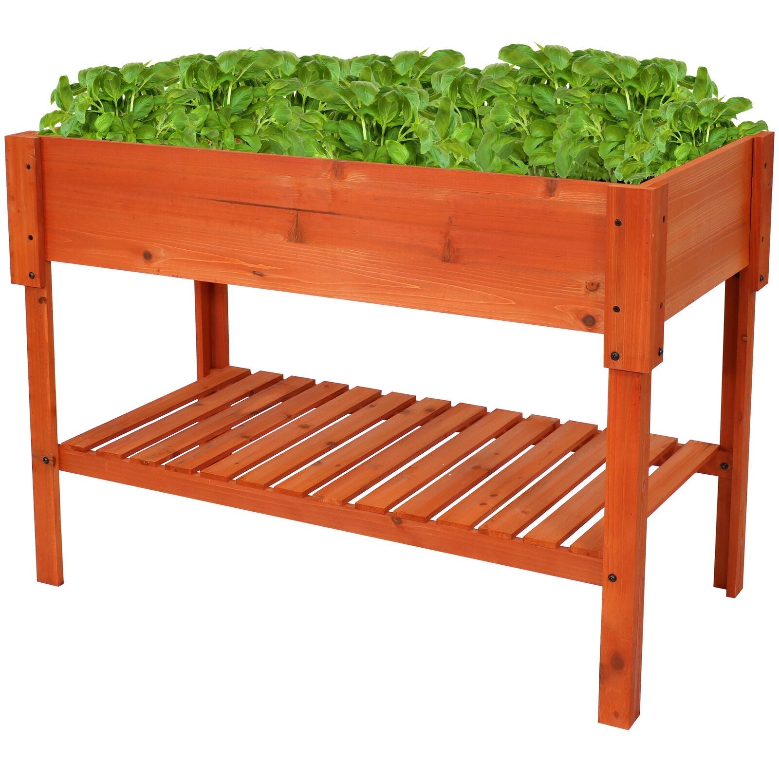Planter Box with Shelf in 42 Inches Orange