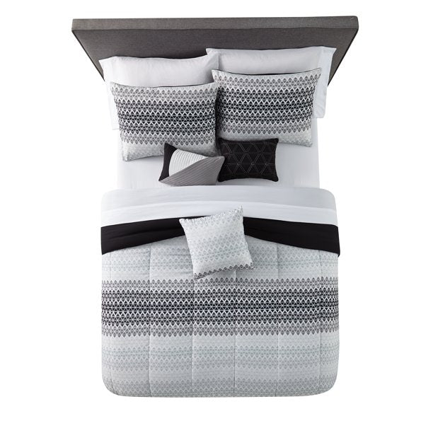 Bed Comforter 10 Piece in a Bag with 3 Dec Pillows