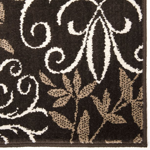 Iron Fleur Area Rug in Brown 1ft 11in x 9ft 8in