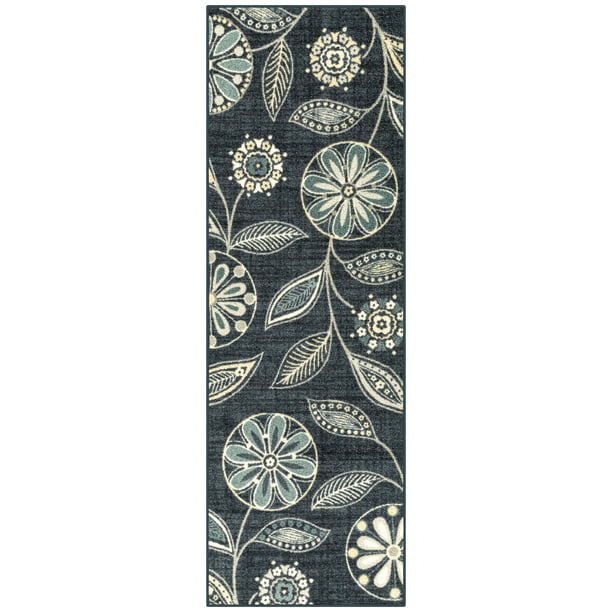 Multi Floral Runner Rug  1ft 8in x 5ft in Blue