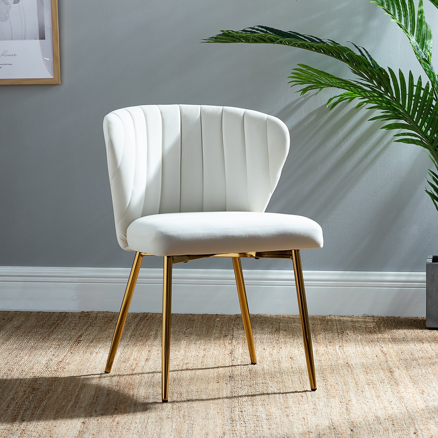 Chair Karat Home Luna Wingback in Ivory