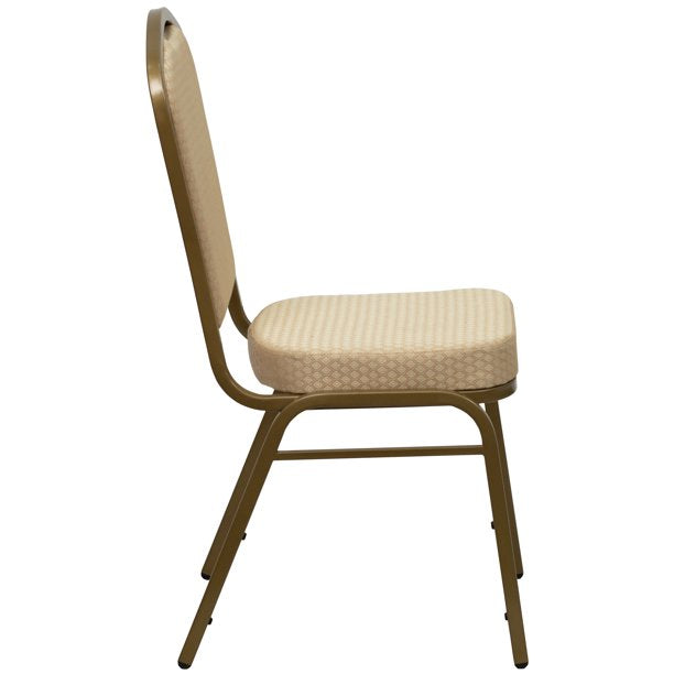 Chair in Beige Diamond Patterned Fabric 4 Pack