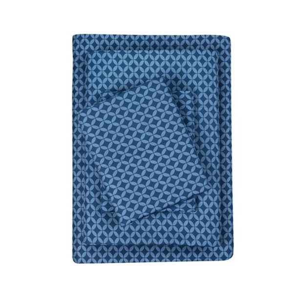 Bed Sheet Set Queen Size 4 Pieces in Navy Geo