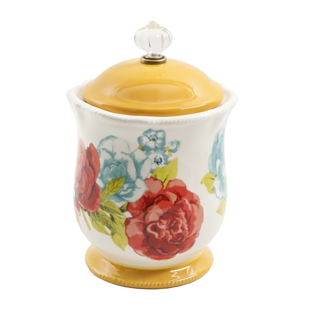 Blossom Jubilee Canister with Acrylic Knob 8.75 Inch