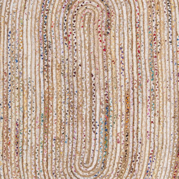 Area Rug Cape Cod Miah Braided Round 6ft x9ft Oval in Beige