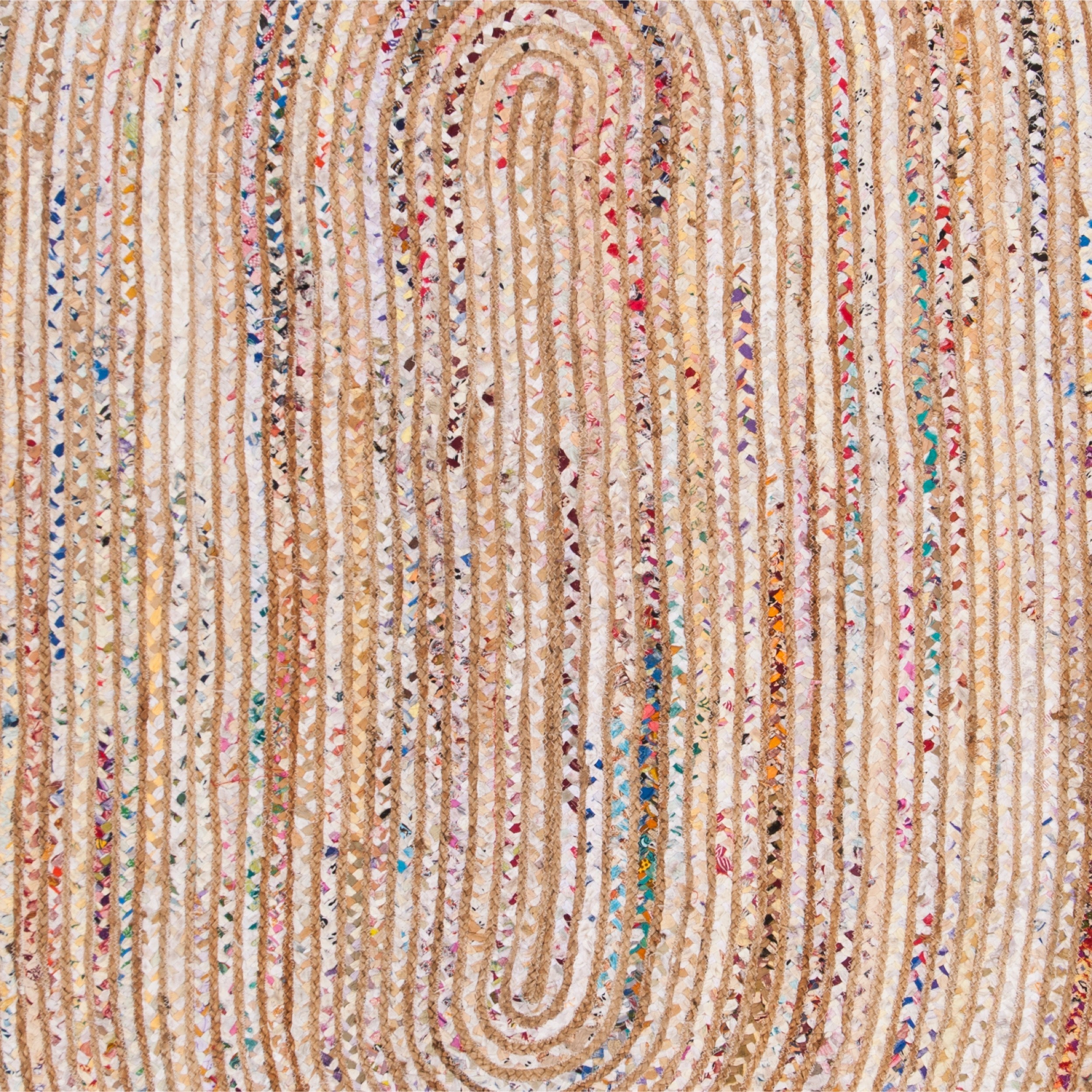 Area Rug Cape Cod Miah Braided Round 6ft x9ft Oval in Beige