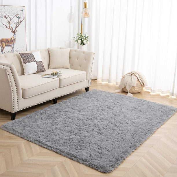 Area Rug Modern Rugs for Bedroom 4x5.3 Feet in Gray
