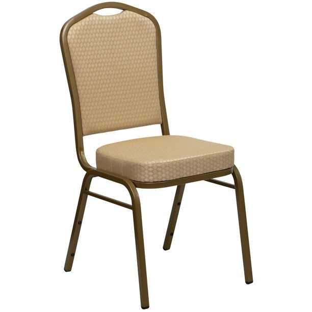 Chair in Beige Diamond Patterned Fabric 4 Pack