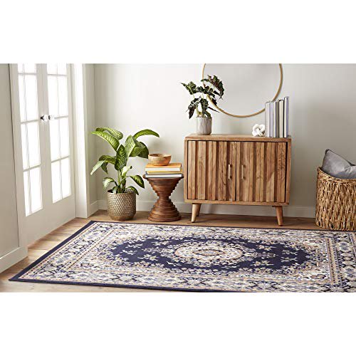 Area Rug Size 21x35 Inches in Navy Blue