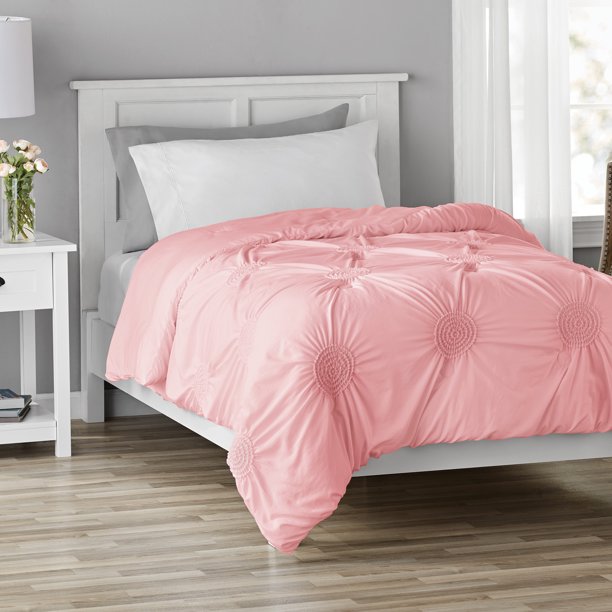 Bed Ruching Comforter Pink